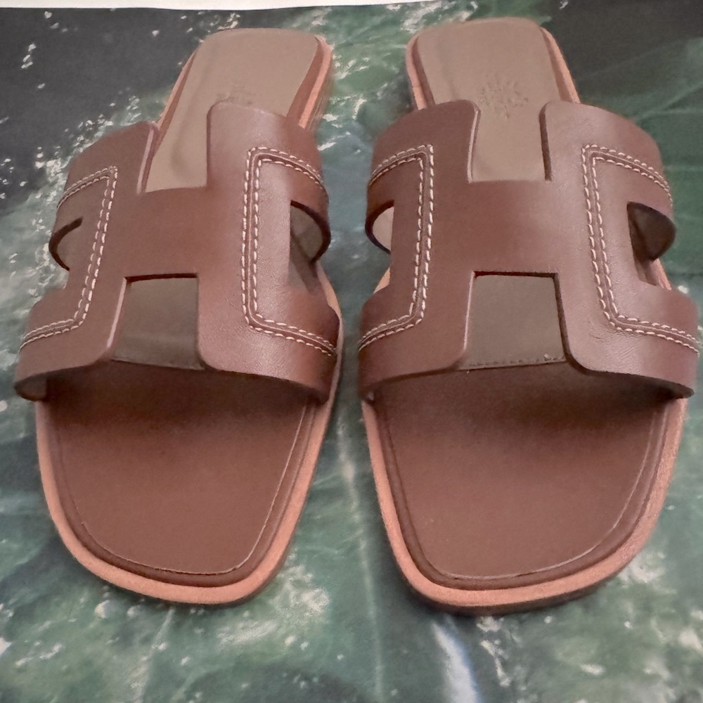 Brown Slide Sandals - Picture 5 of 6